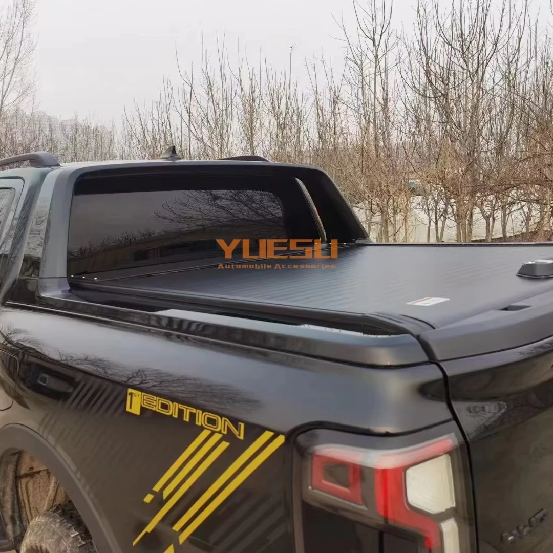 Waterproof Hard Aluminum Retractable Pickup Truck Tonneau Bed Cover 4x4 Barrel Electric Operation for FORD Ranger T9