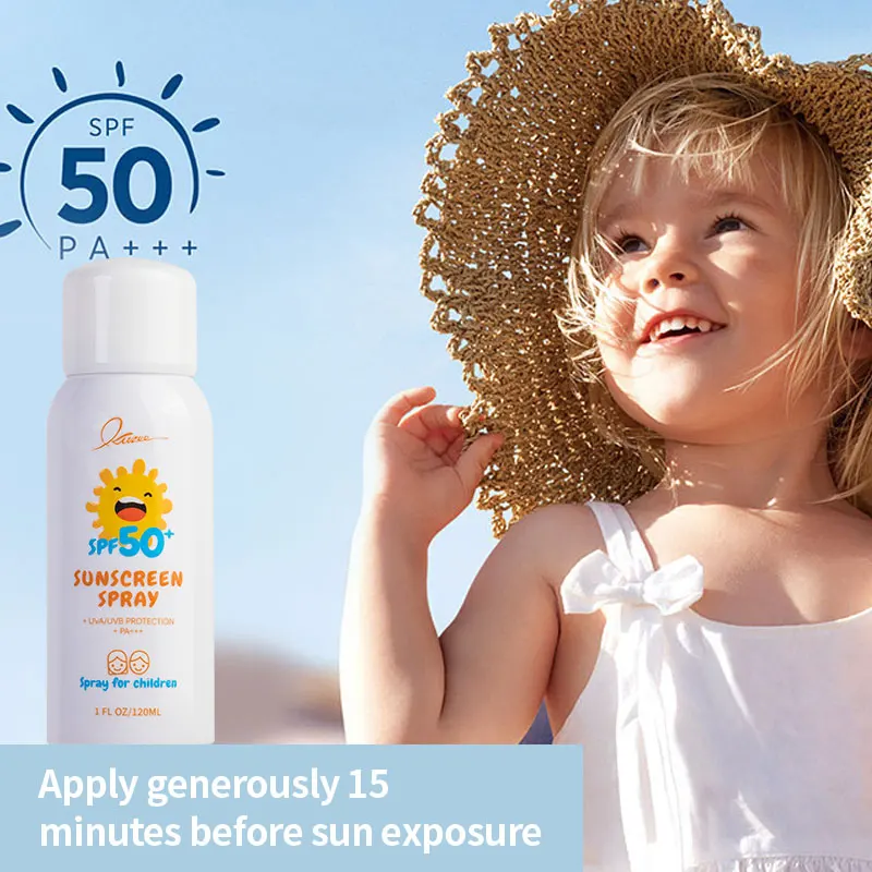 Custom Private Label UV Protection Sun Block Face Body Skin Real Spf 50+ Mineral Baby Sunscreen Spray With Zinc Oxide