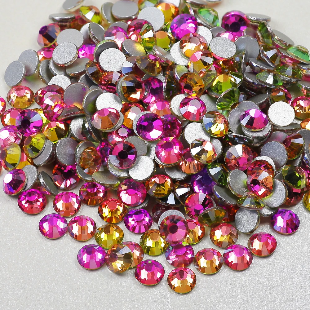 Glass Rhinestones Flat Back Non Hotfix DIY Crafts Nails Violet Back Crystal Velvet 14 Cuts High Quality Purple SS20 Silver 2 Bag