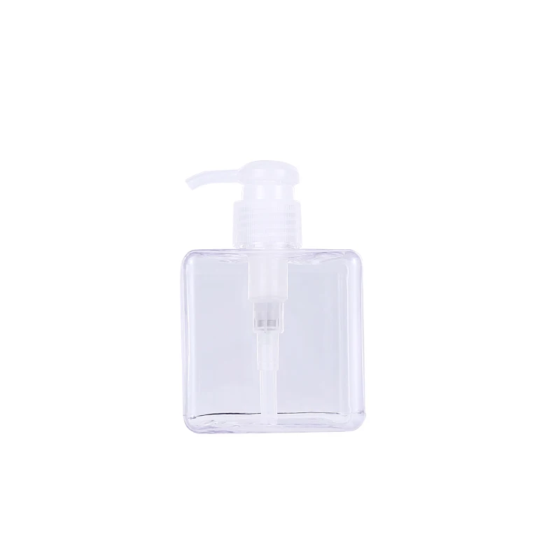 Custom Flat Square Shampoo Shower Gel Bottle Empty 200ml 300ml Luxury Black Lotion Bottle