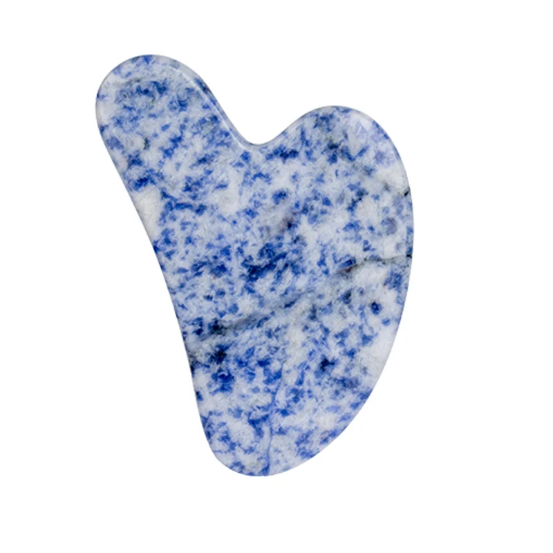 High Quality Low Price Natural Jade Stone Blue Point Crystal Gua Sha Facial Massage Tools Gua Sha Stone