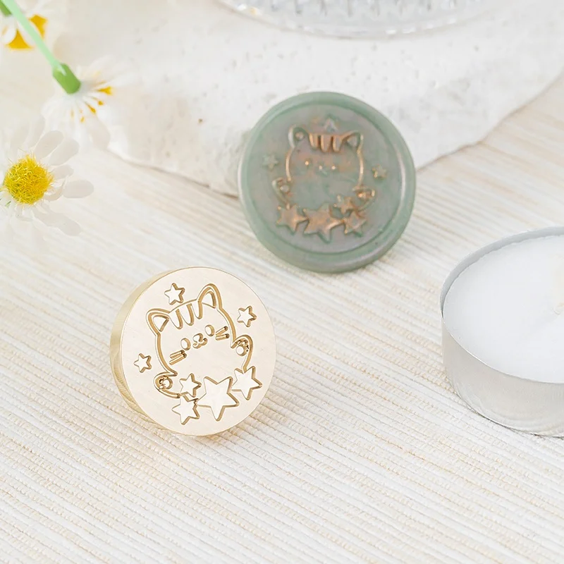 1pc 2.5cm Wax Stamp Handmade Paint Seal Stamp Metal Style for Scrapbook Party Invitations Envelopes Wine Packing Gift