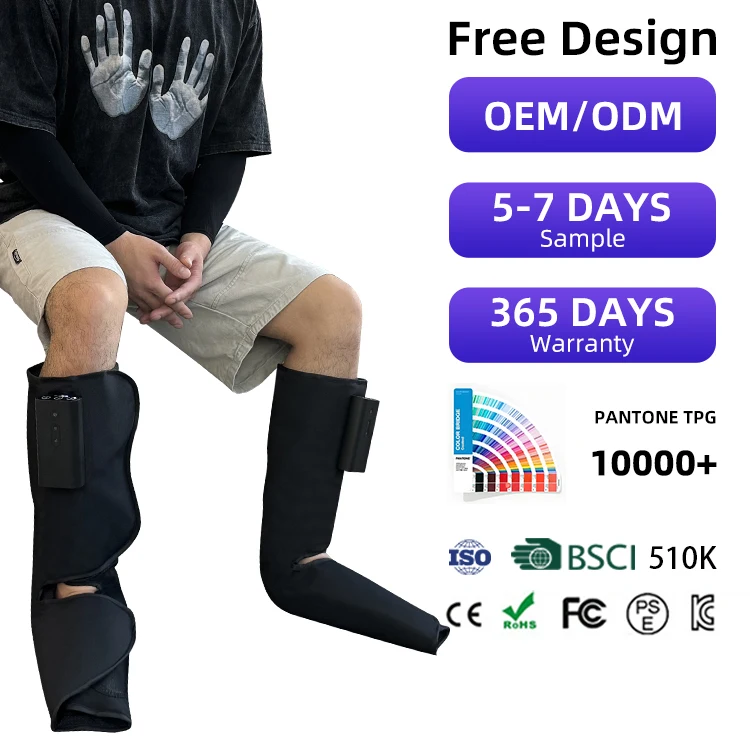 510K Foot Leg Massage Led Rechargeable Air Compression Wireless Travel Calf Massager With Heating For Circulation