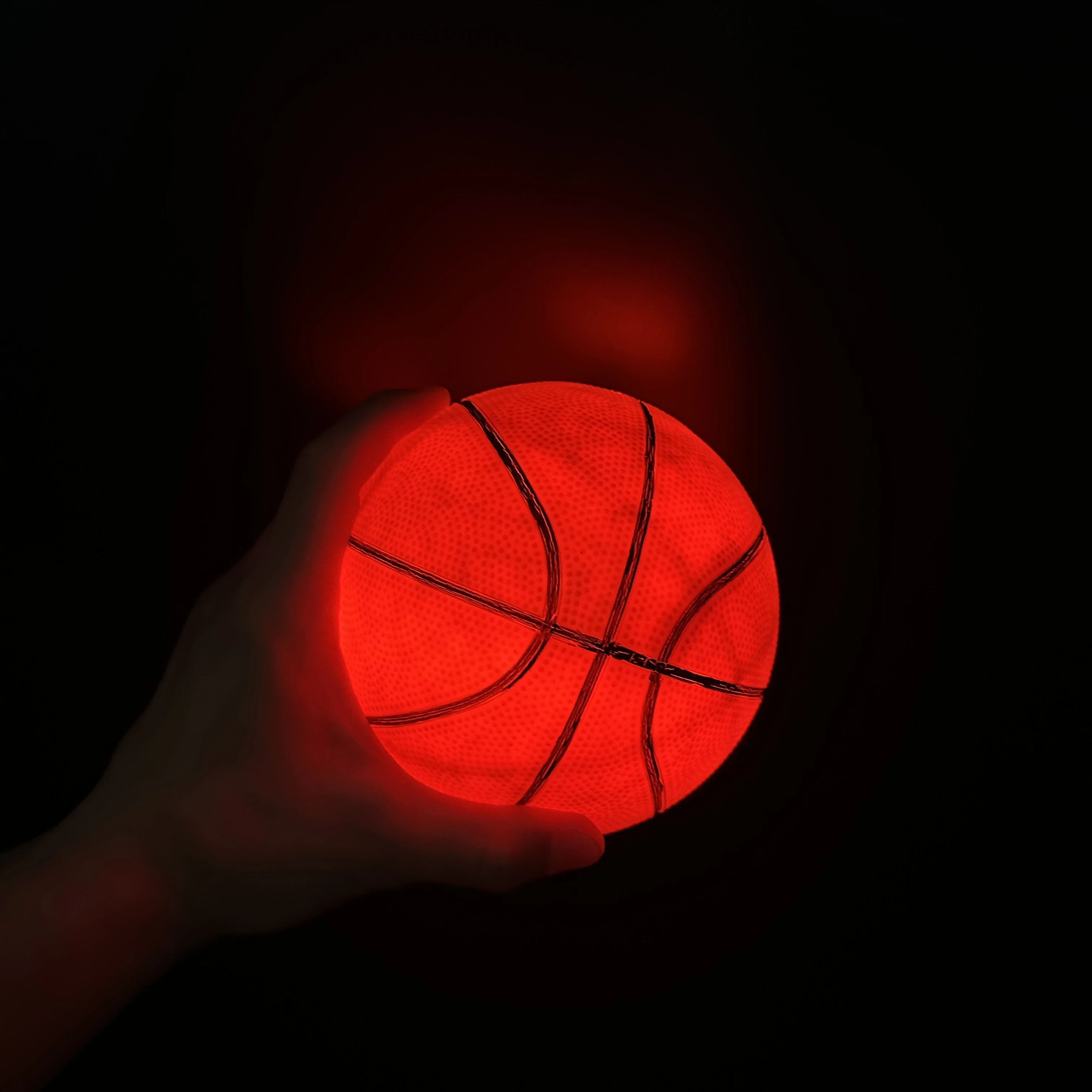 Mini Size Rechargeable LED Light-Up Rubber Basketball Glowing Toy Ball for Kids