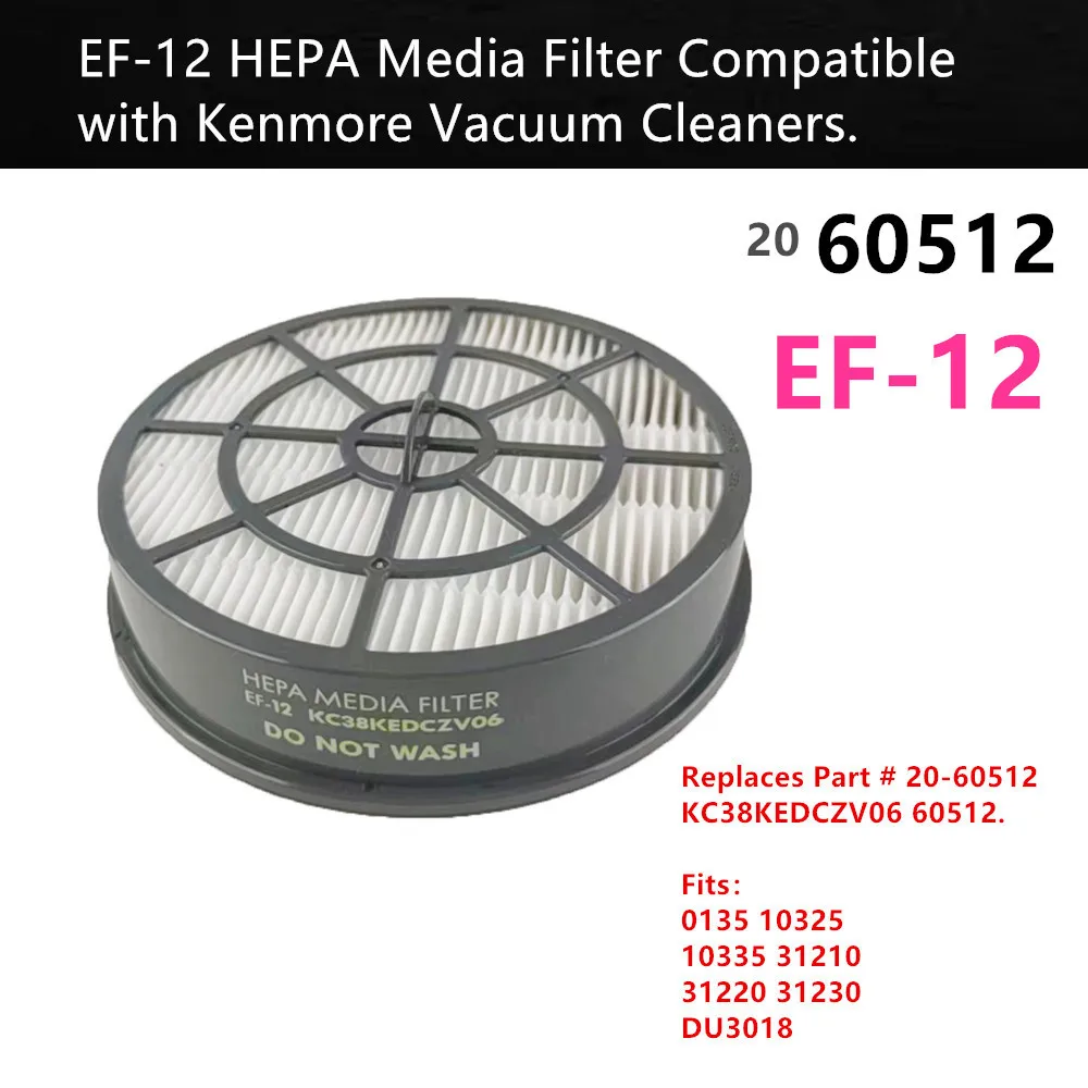 Vacuum Cleaner Filter for Media EF-12 Part #  20-60512 KC38KEDCZV06 60512.10135 10325 10335 31210 31220 31230 DU3018