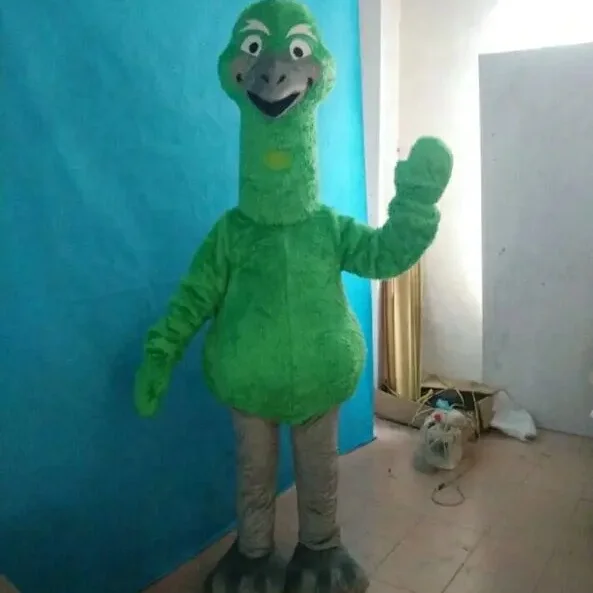 Funtoys  customized Green furry ostrich mascot costumes for halloween cosplay adult bird mascot costumes