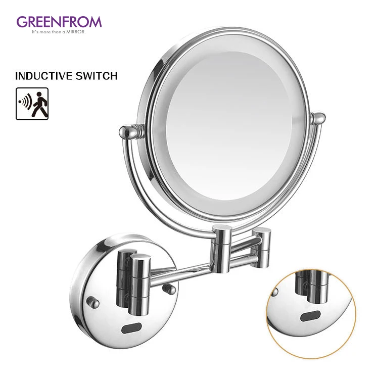 Led Double Sided Bathroom Magnifying Mirror Extendable Wall Mounted Makeup Mirror