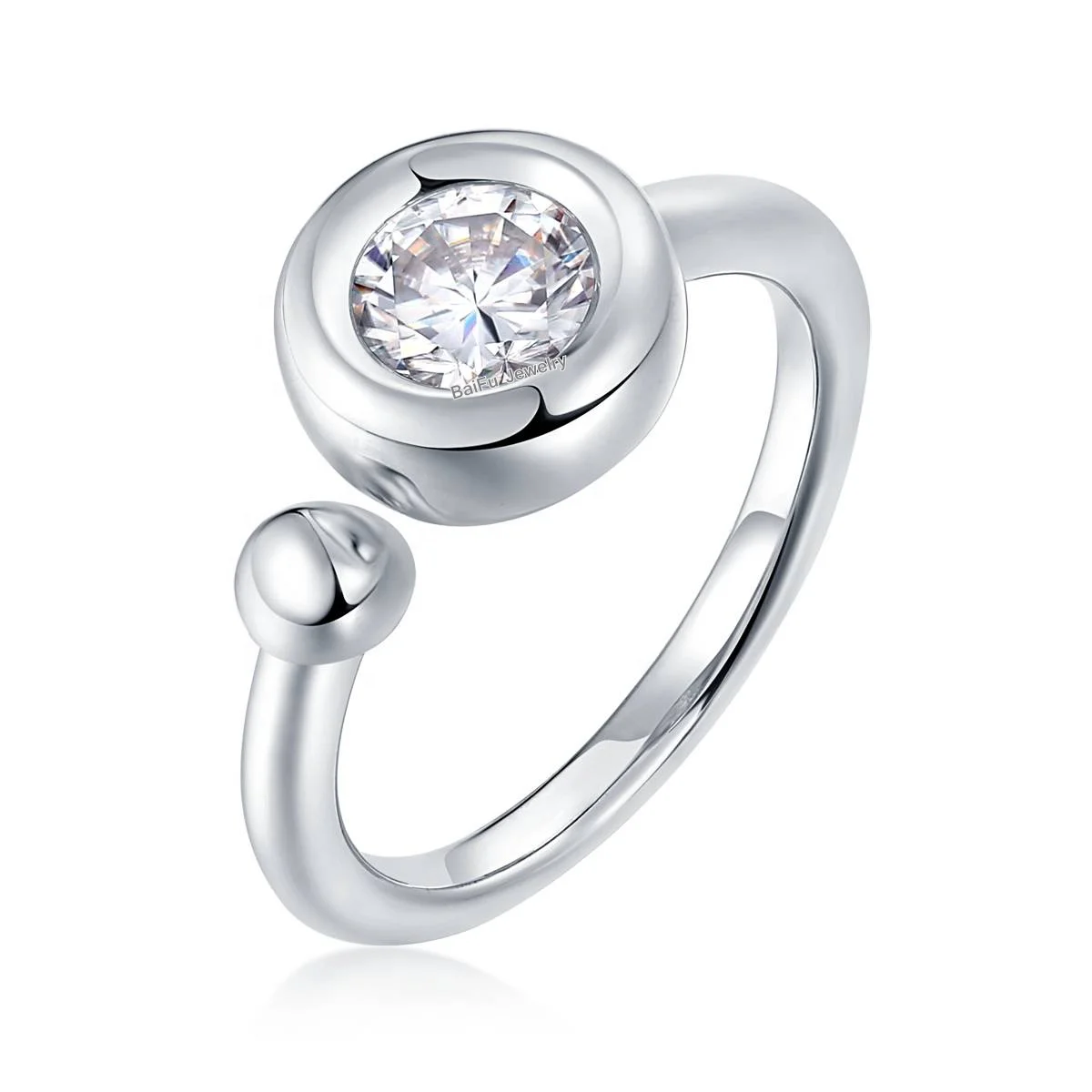 Baifu gems manufacturer price hip hop 18K gold moissanite ring for gift