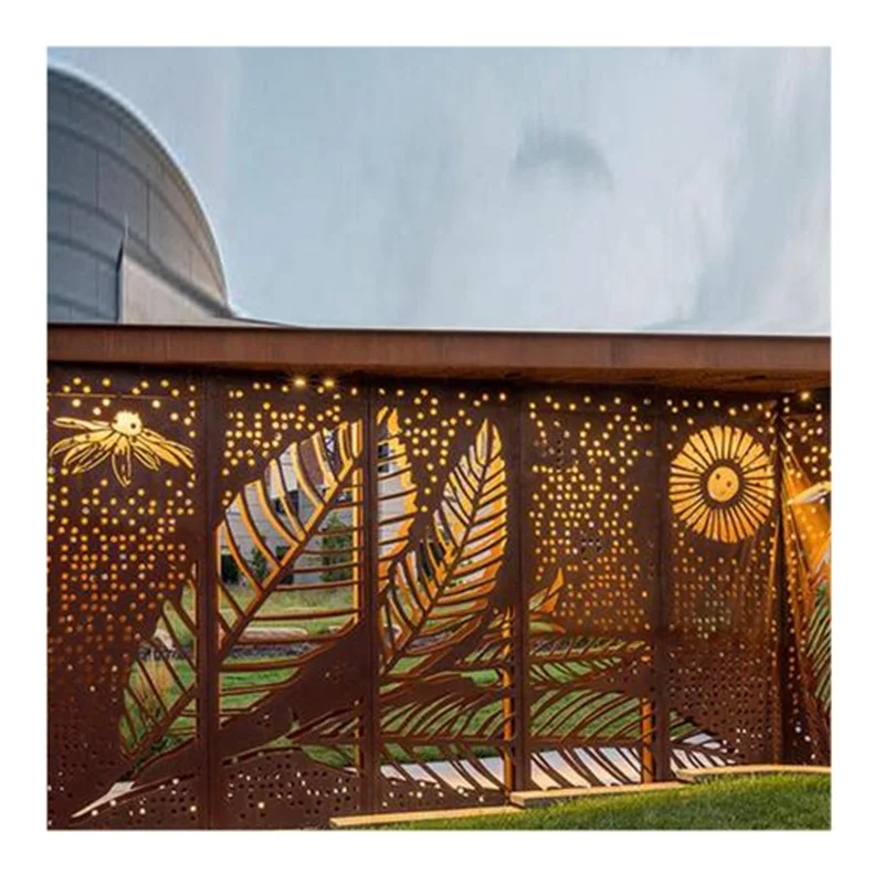 Factory customized garden privacy screen Outdoor Laser Cut outdoor rust screens