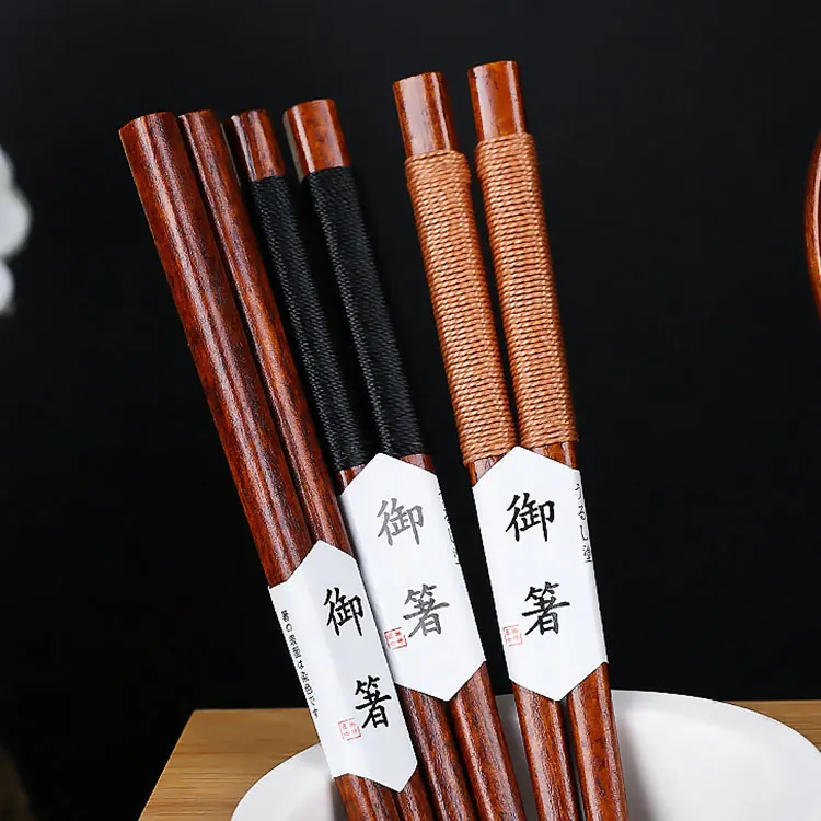 Japanese Personalizing Eco Friendly Adult Portable Long Handle Solid Wood Spoon Fork Chopsticks Cutlery Set With Cloth Bag