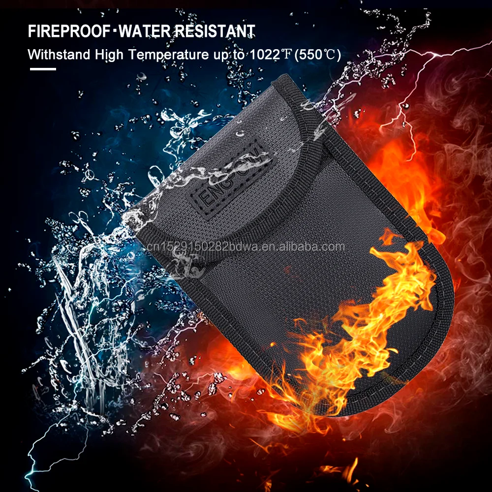 Hot Sale Car Rfid Signal Blocking Fireproof Waterproof Bag For Key Fob Anti-theft Pouch Car Anti-hacking Key Case