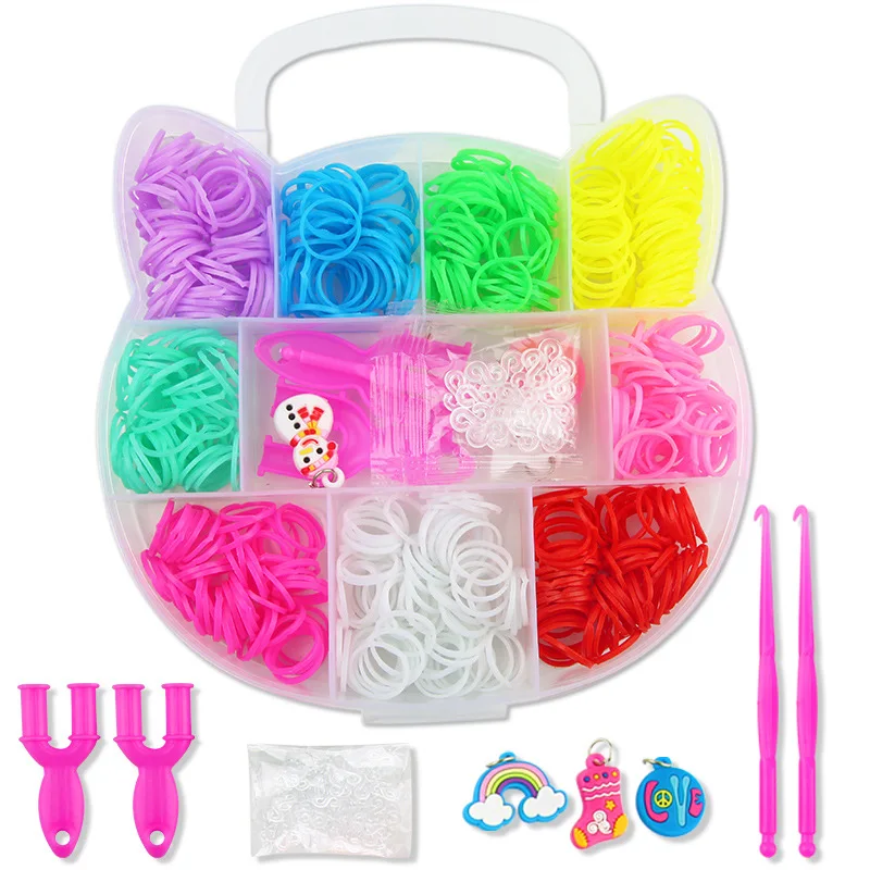 DIY Accessories Assorted Rainbow Elastic Rubber TPU Bands Elastic Mini Claws Kids Gifts Rubber Bands Bracelet Kit