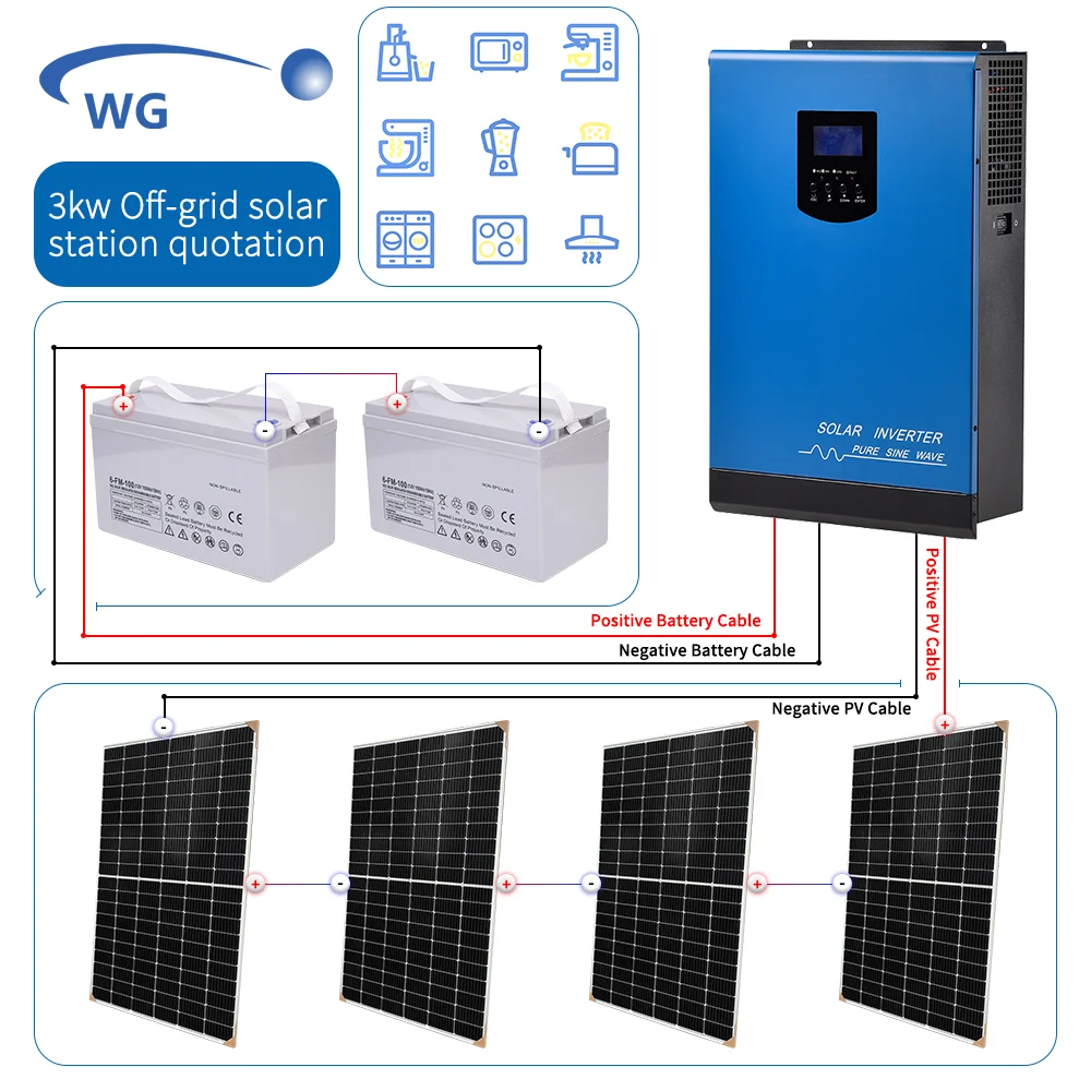 High Efficiency Monocrystalline Silicon Solar Panal 12V 200AH Lead Acid Battery Storage Solar Energy System For Home