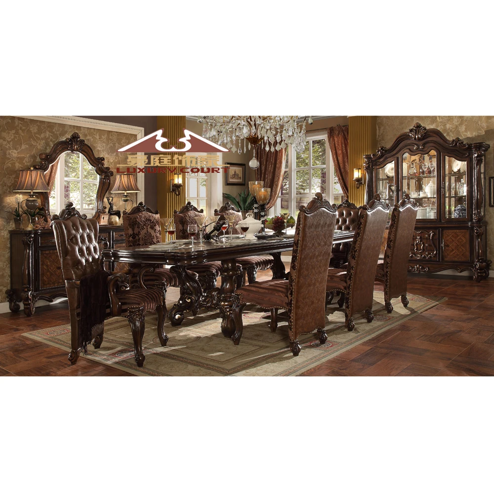 Hot Sell Home Furniture Luxury Dining Table European Designs Wooden Dining Table