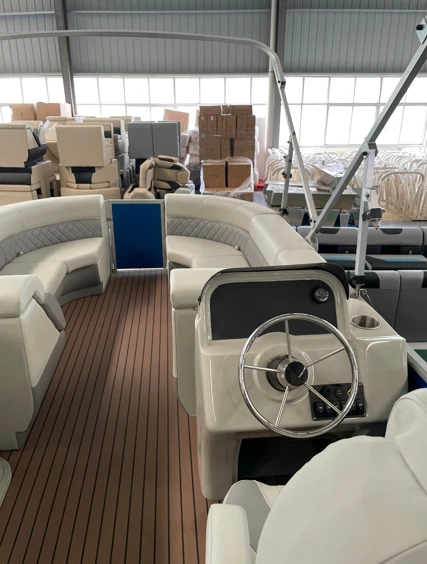 China Luxury aluminum party 26 ft 25 feet pontoon speed boat Outboard Engine Yacht center console boat