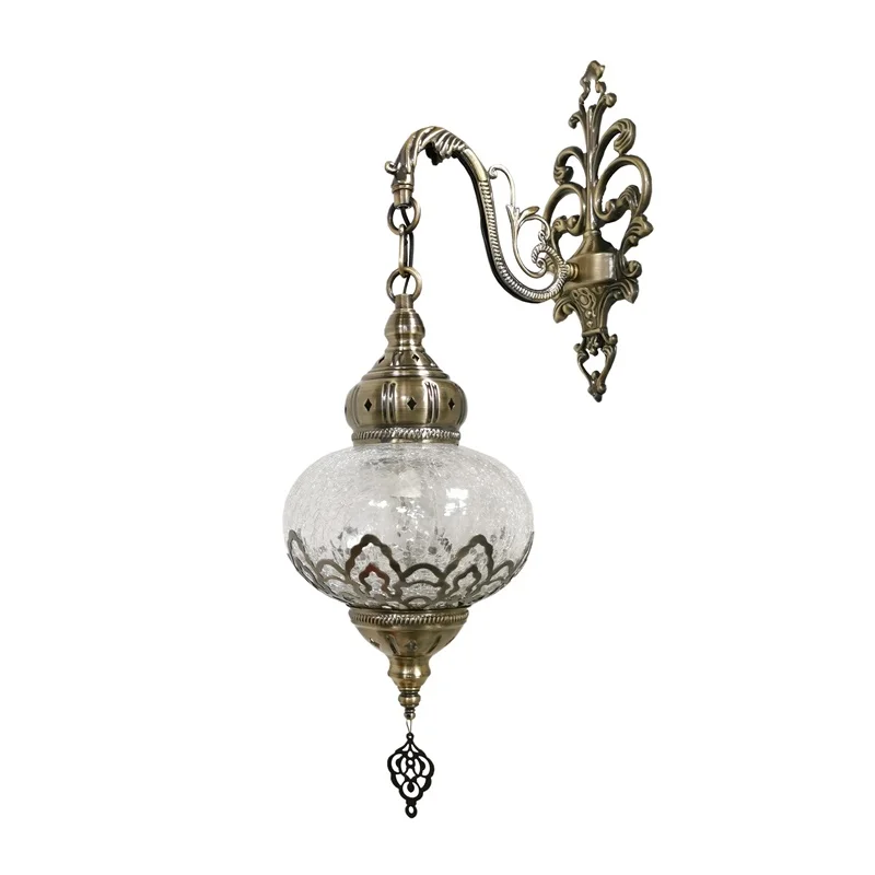 Ottoman retro exotic restaurant hotel homestay bar cafe decoration turkish hollow ice crack wall lamp