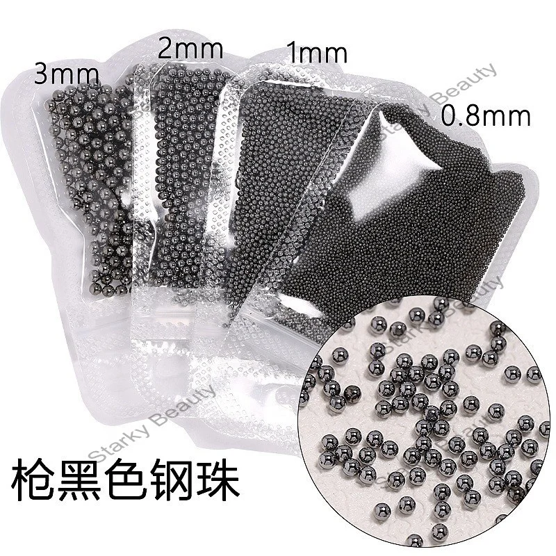 0.6mm-2mm Mixed Size Nail Decoration Stainless Steel Caviar Beads Metal Charms Mini Caviar Nail Beads Alloy accessories