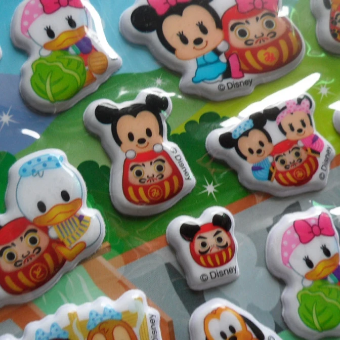 Custom mickey mouse EVA stickers sheet for kids OEM cute design cartoon 3d puffy phone sticker