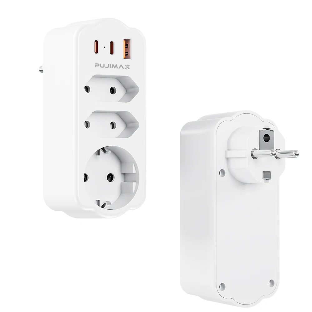 PUJIMAX дорожный адаптер с USB-портом Type-C зарядное устройство розетка настенная для мебели универсальная дорожная ЕС портативная