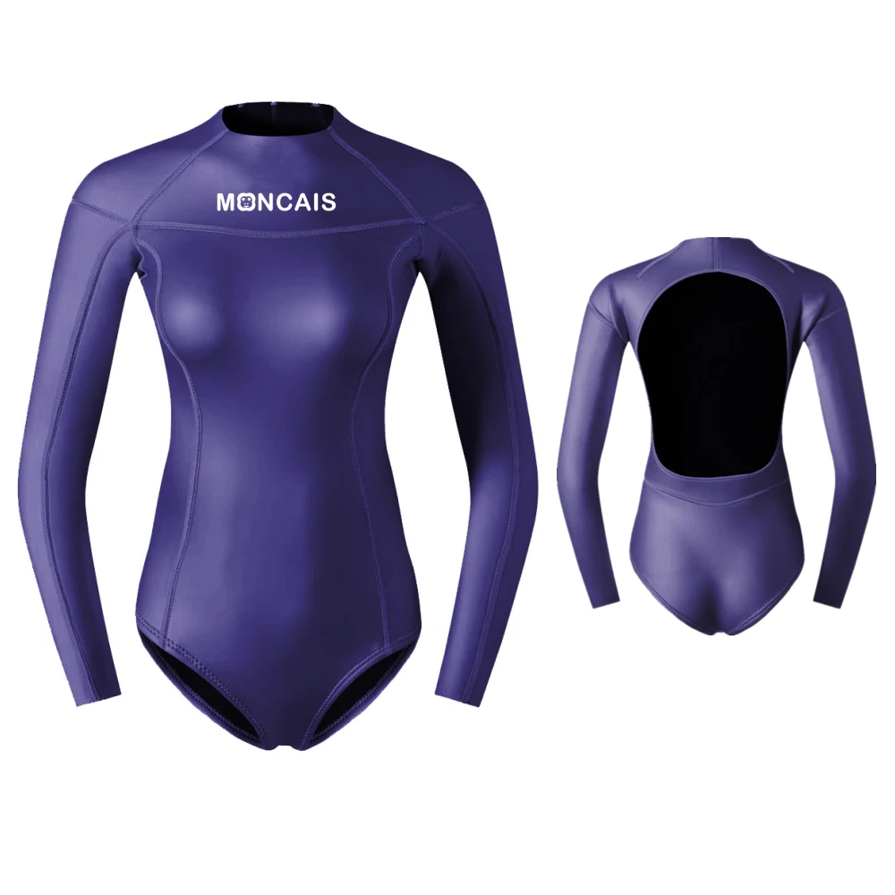 
MONCAIS Custom Professional Women Yamamoto Smooth Skin Surfing Wet Suits 2mm CR Neoprene Ladies Surf Wetsuits 
