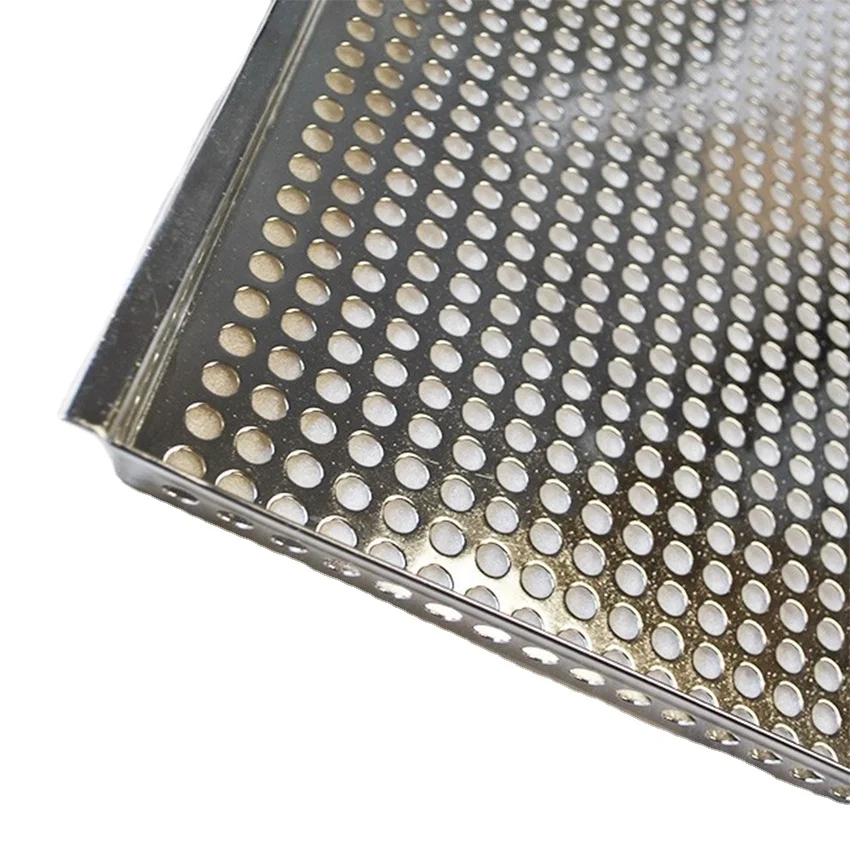 Polished Stainless Steel Food Grade Perforated Metal Trays Baking Pans Aluminum Perforated Tray