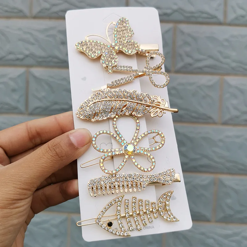 2021 Wholesale Women Hair Accessories Beaded Oversized Pearl Clip Highlight Jewelry Head Band Clips for