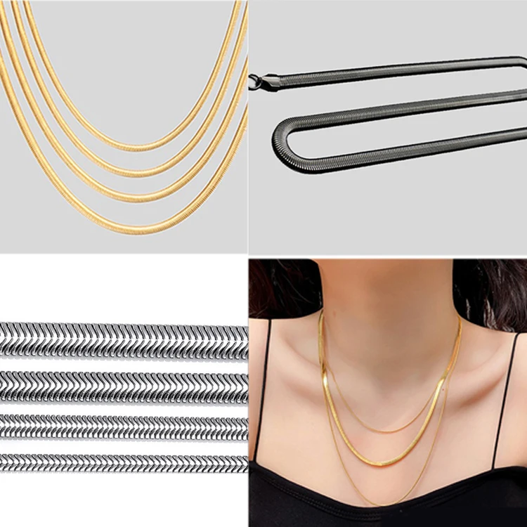 custom chain wholesale gold plated necklace design set stainless steel jewelry