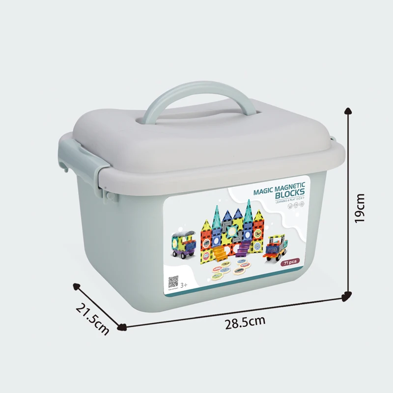 3D Color Tile Magic Building Block Set Toy Magnetic Brick Tiles For Kids Magnet Toys Building Tiles