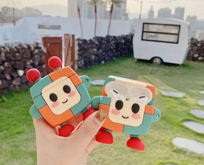 Custom Logo Silicone Protective Headphone Case Cute Navy Blue Soft Silicon Case Protector For Airpod  Case