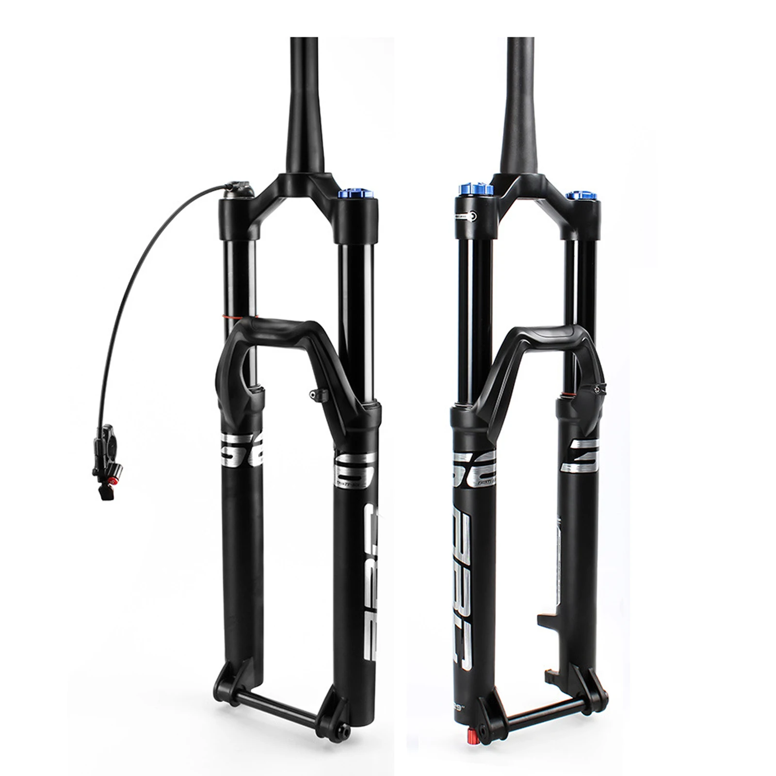 MTB Bike Forks 27.5/29 Inch Wire Control Pneumatic Barrel Axle Damping Adjustment Single Bicycle Fork for Bike Parts