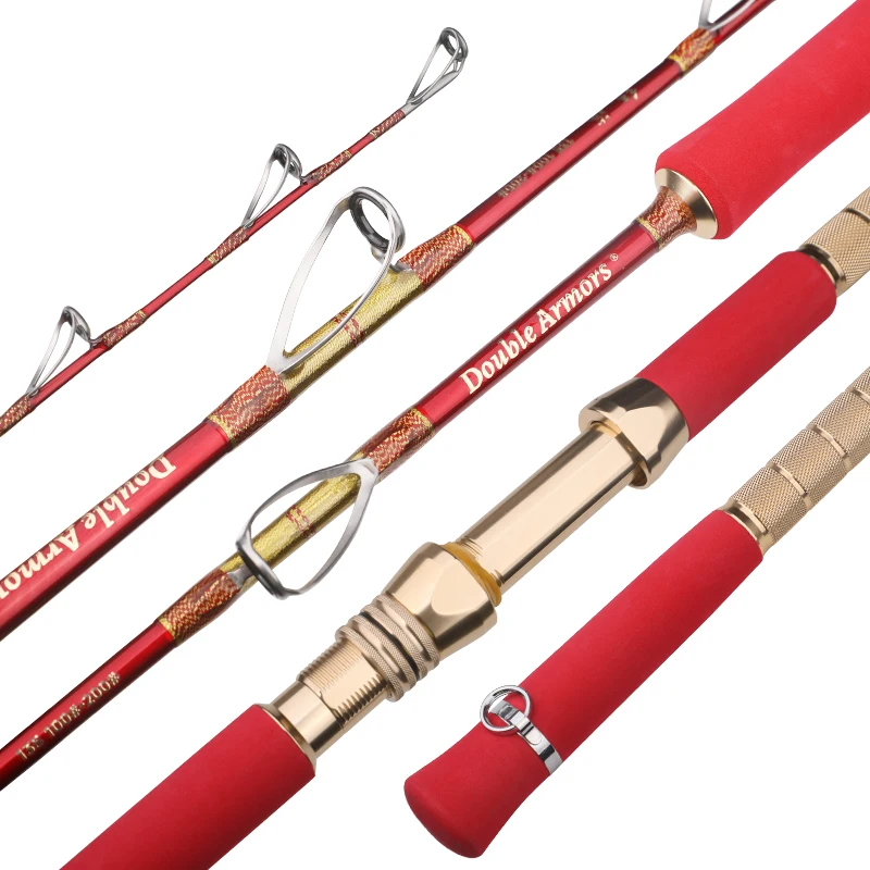 Super Light weight 1 Piece Aluminum Reel Seat Offshore Jigging Fishing Rod 1.35m/1.55m/1.65m Max Drag with 20kg Max Lure 1000g