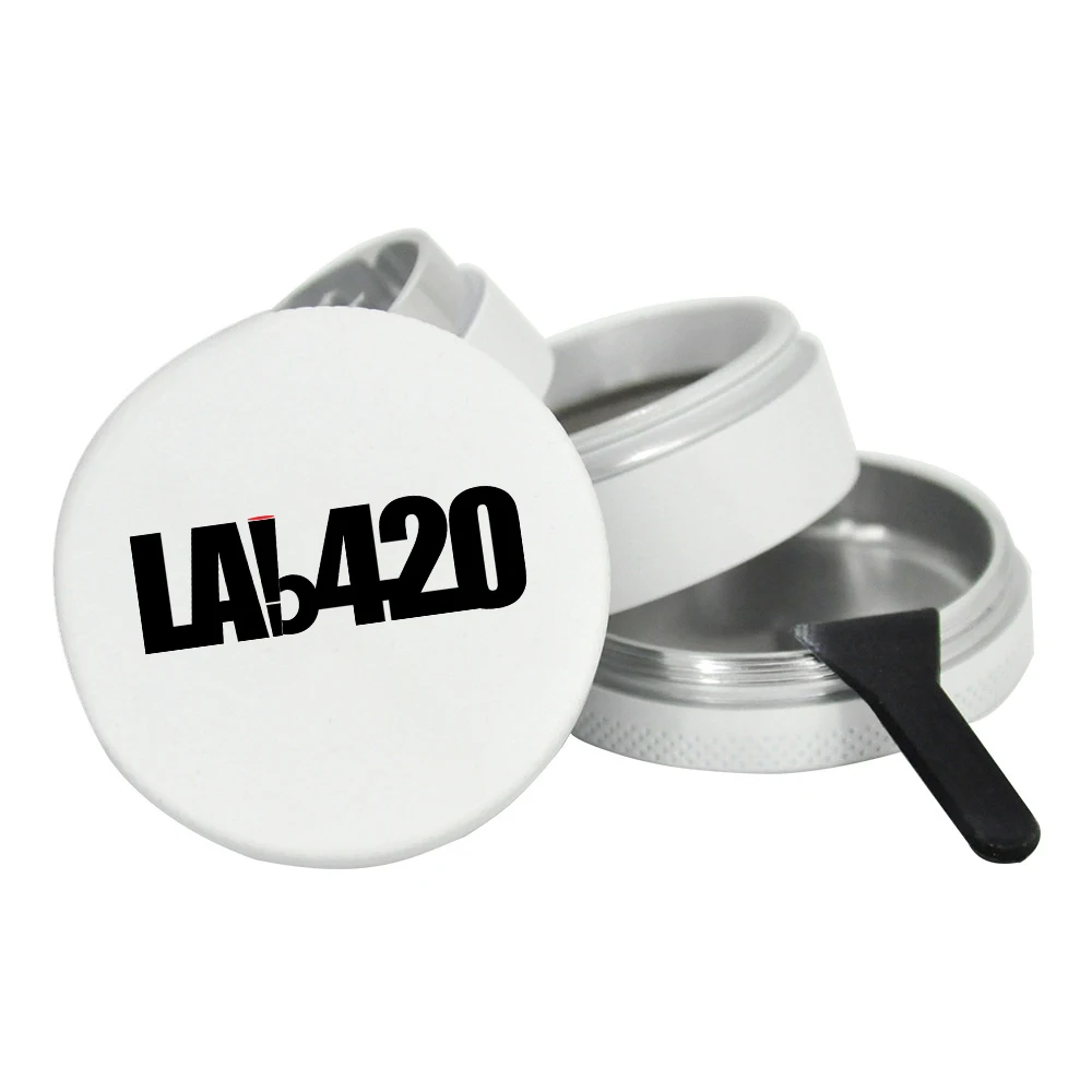 LAb420 custom logo herb tobacco grinder 4 layer 2inch matte coating silicone smoking  grinder  Highend aluminum herb grinder