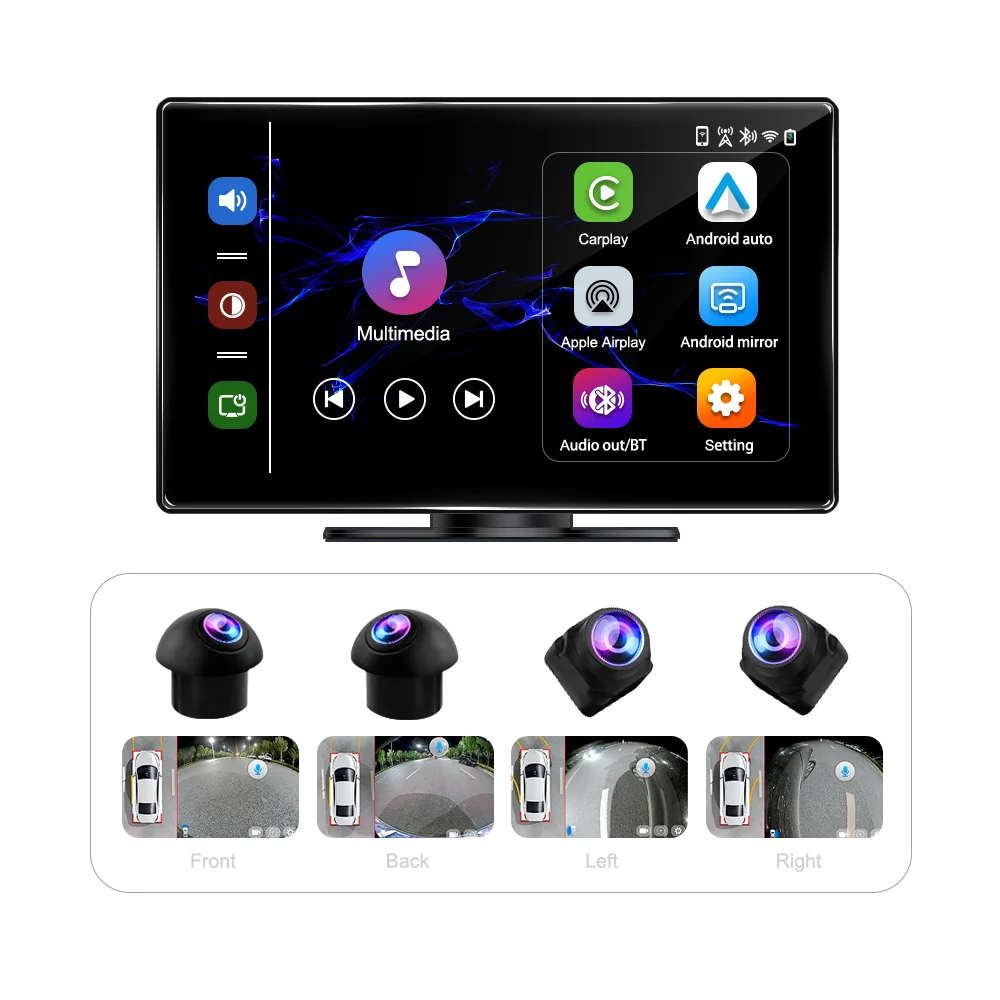 360 Panoramic System 10.26Inch Touch Screen Carplay androidauto GPS Navigation Monitor Waterproof Night view 3D Image 360 camera