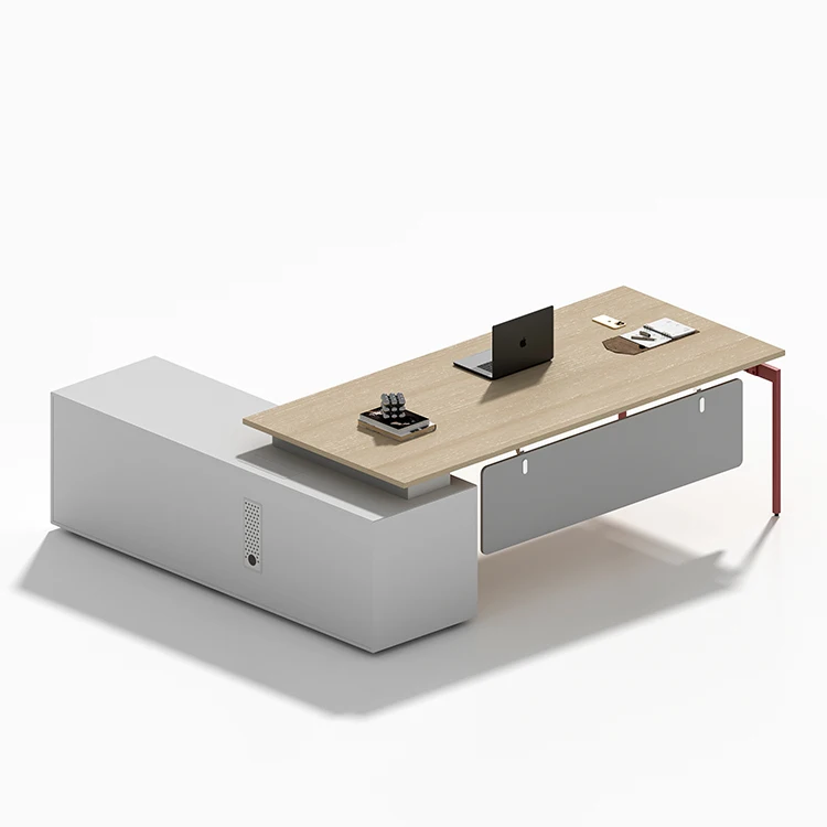 Modern Office Furniture Executive Office Desk L Shaped With Cabinet