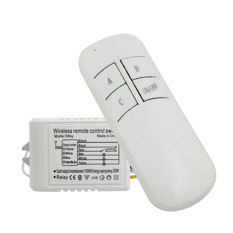 Трехсторонний четырехсекционный беспроводной бытовой выключатель света с дистанционным управлением Интеллектуальный сегментный модуль 220 В дистанционное управление светодиодным освещением
