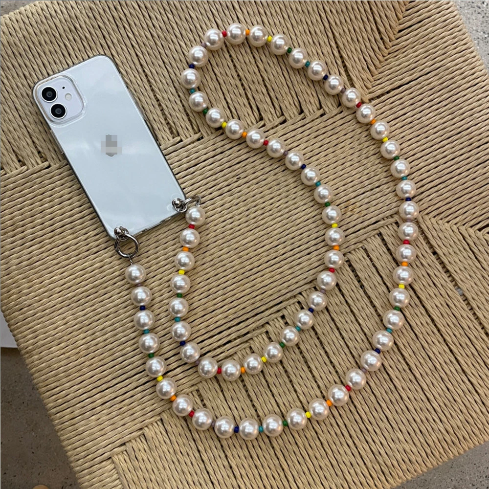 DAIHE Ins Acrylic Beads Anti-lost Hand-held Phone Strap Charm Lanyard Mobile Phone Chain