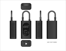 Portable Air Pump Tire Compressor Mini Electric Inflator with Digital LCD Pressure Rechargeable Battery 2000mAh For Power Bank