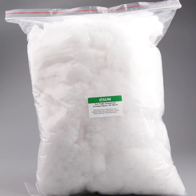 Esun 100% PLA Three-dimensional Crimped Staple Fiber 1.5D 38mm