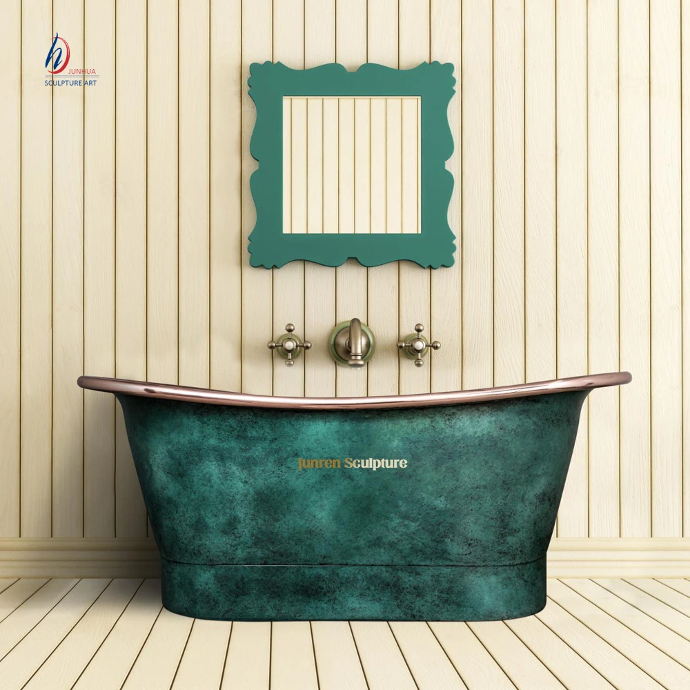 Cheap antique hammered freestanding green color copper bathtub bronze copper bath tub for sale
