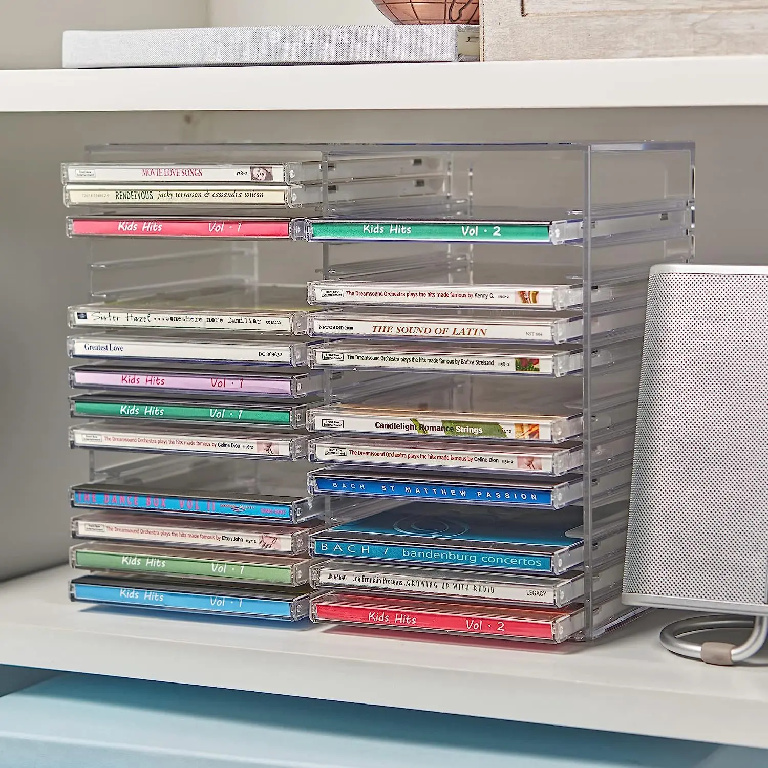 Customized Acrylic Wholesale Transparent and Convenient Stackable for Home Collection Acrylic CD Storage Display Rack