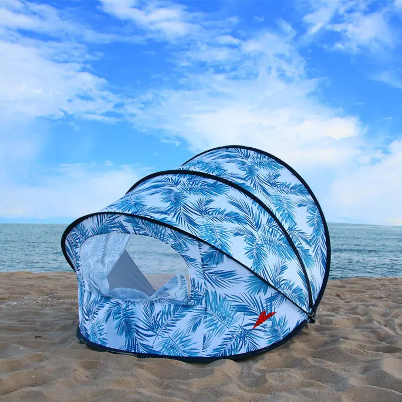 Pop Up Beach 3-4 Person Portable Instant Tent with UV Protection Sun Shade Shelter Beach Cabana Tent with Carry Bag Sandbag