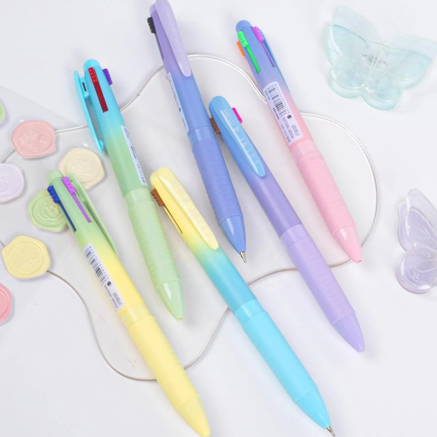 DASHENG 4 Colors Multicolor Ballpoint Pen Assorted Ink Colors 4-in-1 Colored Pens 0.7 Ballpoint for Journaling and Organizing