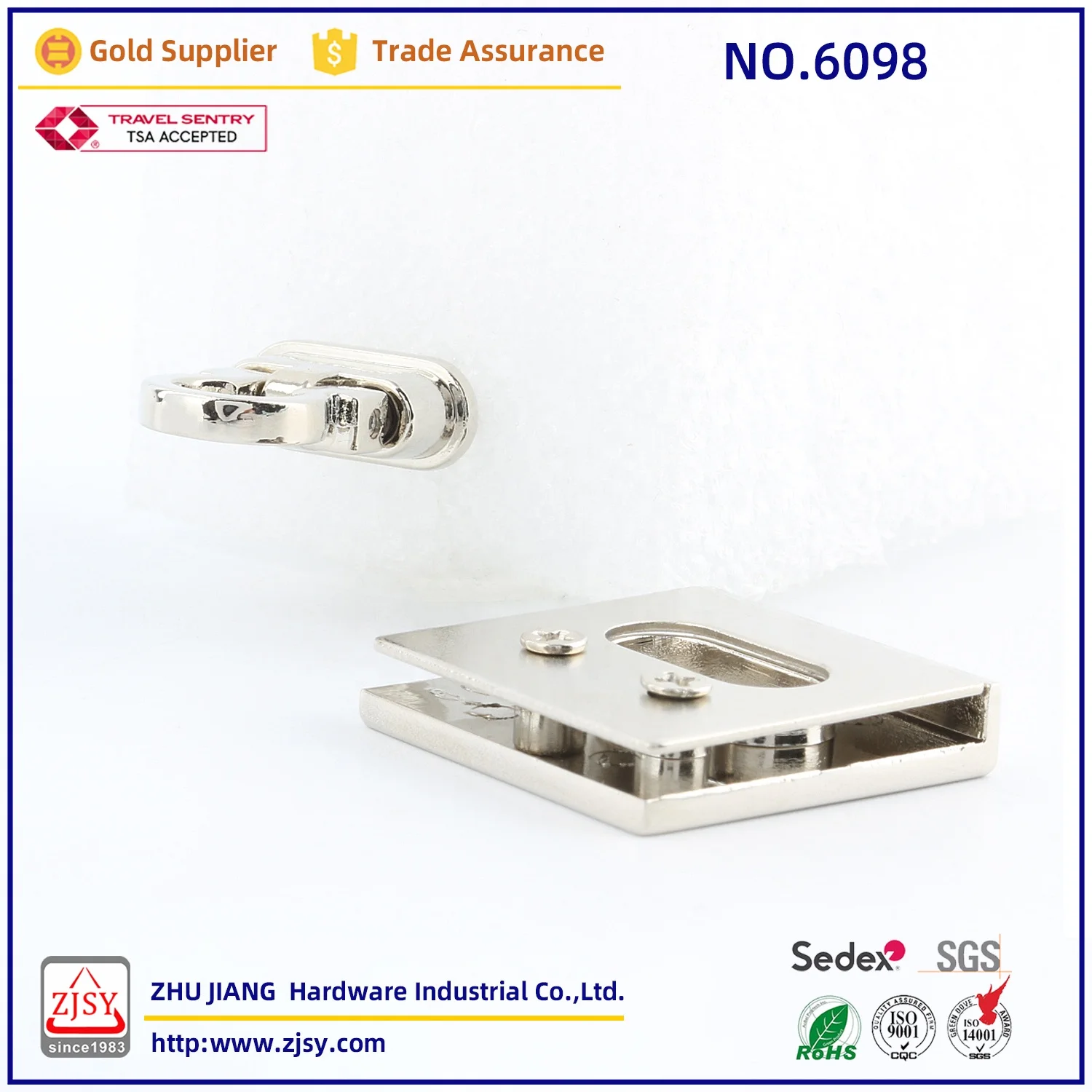 6098 Zinc Alloy Leather Ladies Bag Exquisite Accessories Twist Lock