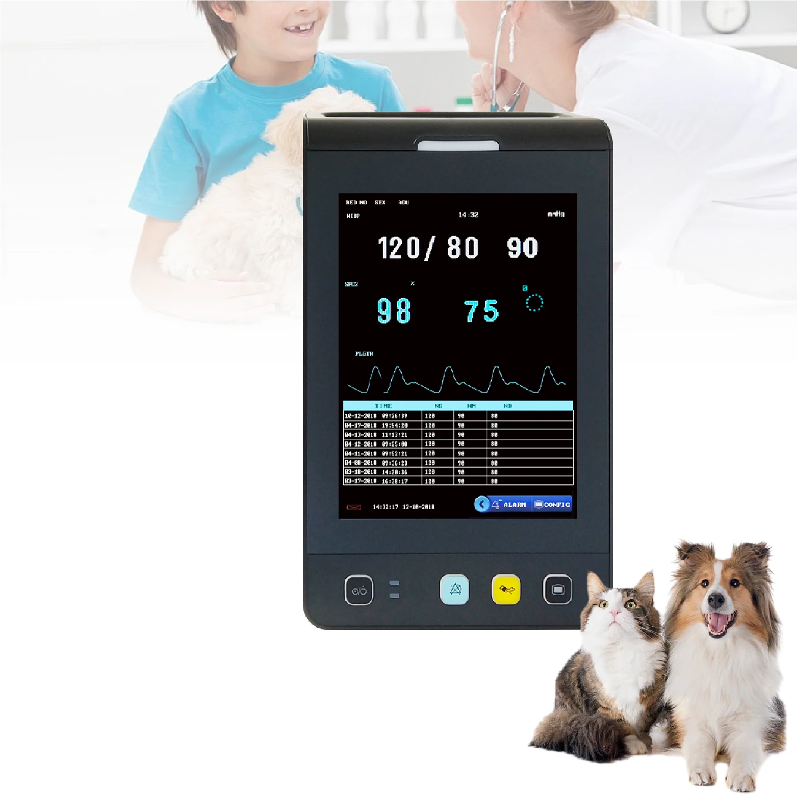 Yonker Veterinary Handheld Cardiac Vital Sign Parameter Portable Medical Vital Sign Monitor With Voice