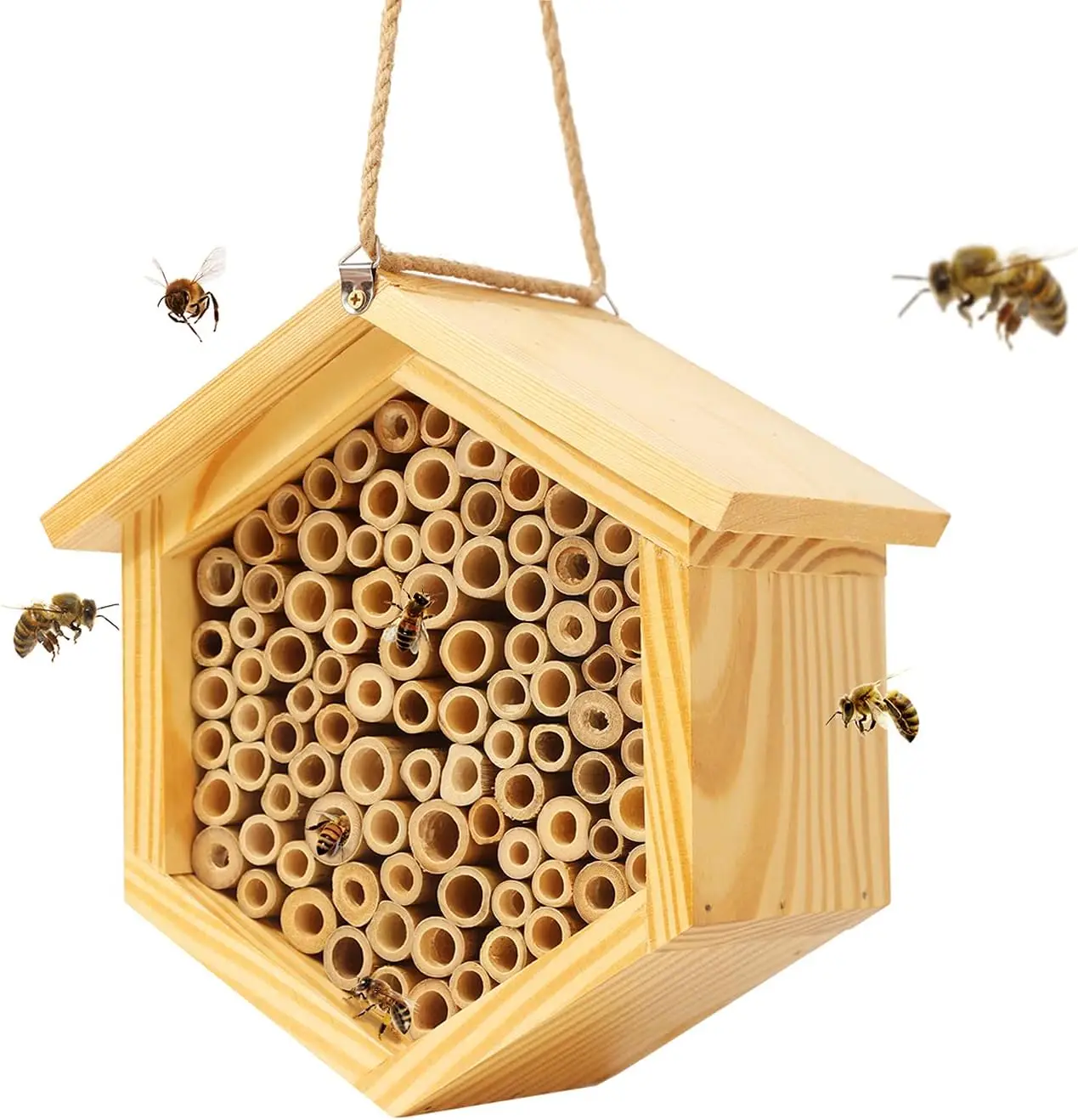 Custom Hexagon Bee Box Handmade Natural Wood beehive box Hive