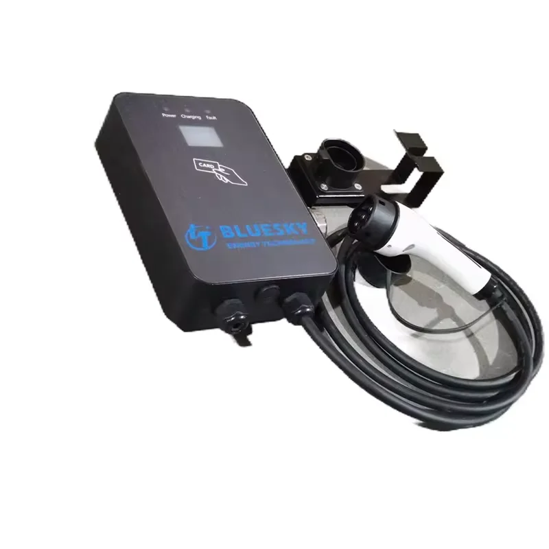 Зарядное устройство Bluesky 7kw ac ev ocpp 1 6 j новая энергия el type 2 фаза 32A быстрое зарядное для электромобиля