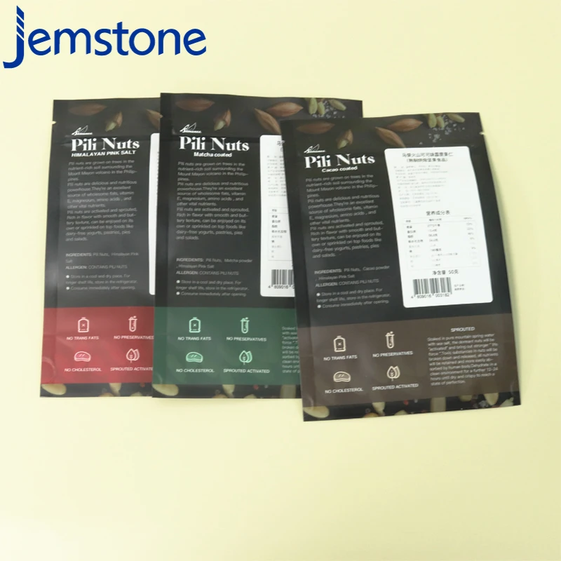Custom Logo Printed Resealable Ziplock Aluminum Foil Mylar Stand Up Pouches Bags For Food Snack Packaging