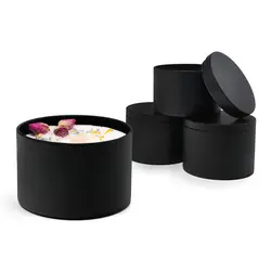 4oz 8oz 16oz tin cans for candles with lid Factory custom logo tin box matte black containers Metal Candle tins