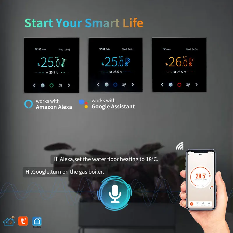 Digital Programmable Smart Wifi Thermostat Smart Fan Coil Thermostat