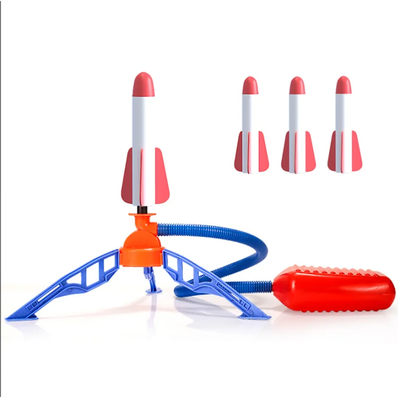 Jump Soaring Rocket LED Pump Jump Adjustable Launcher Flying Dueling Foam Rockets